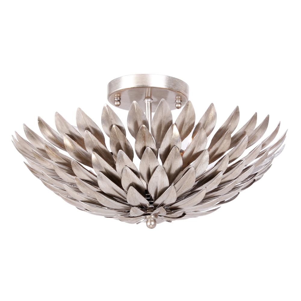 Broche 16'' Antique Silver Semi Flush Mount