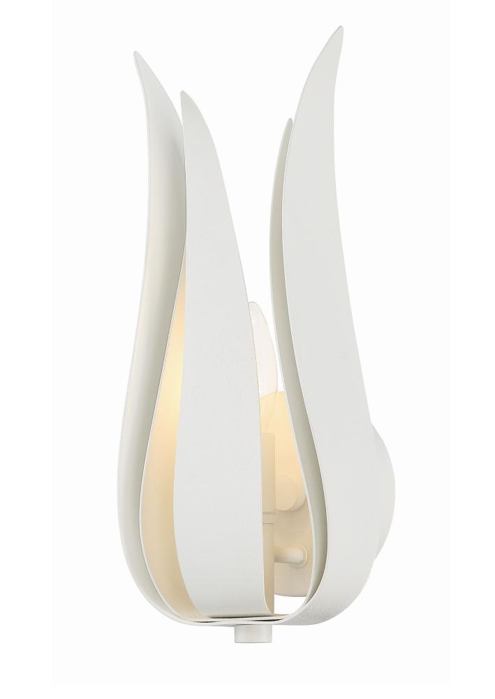 Broche 8'' Matte White Sconce