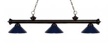 Z-Lite 200-3BRZ-MNB - 3 Light Billiard