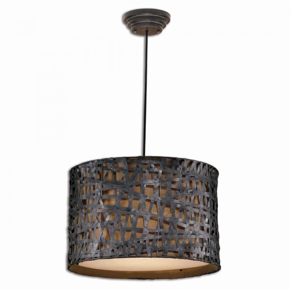 Uttermost Alita Aged Black Drum Pendant