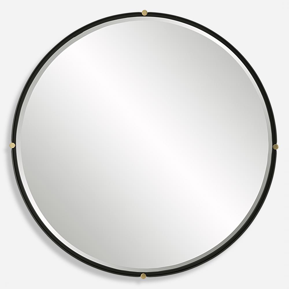 Uttermost Bonded Round Black Mirror